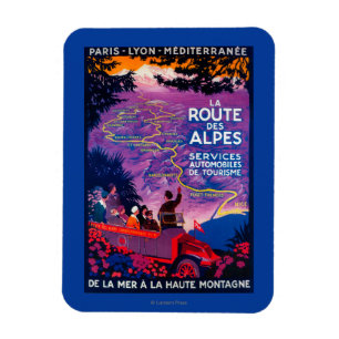 La Route Des Alpes Vintage PosterEuropa Magnet
