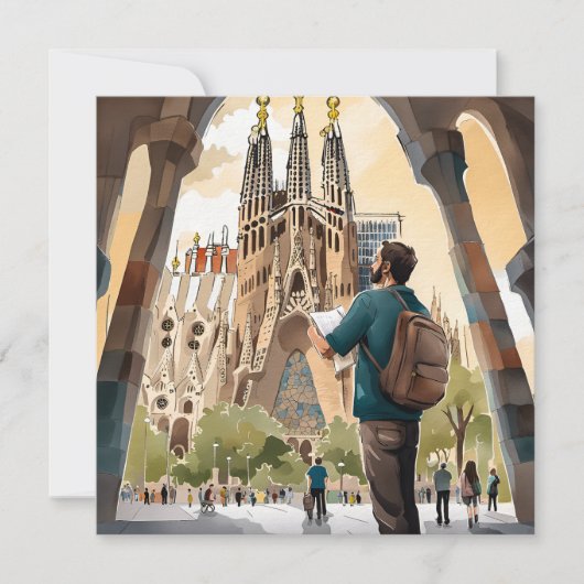 La Sagrada Familia, Barcelona Feiertagskarte (Vorderseite)