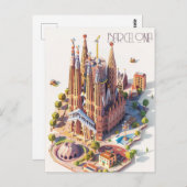 La Sagrada Familia Barcelona Postkarte (Vorne/Hinten)