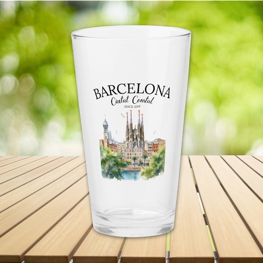 La Sagrada Familia & Skyline – Barcelona Spain Glas