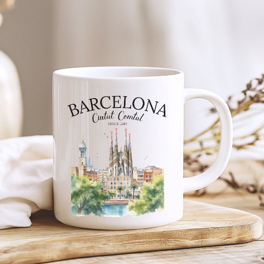 La Sagrada Familia & Skyline – Barcelona Spain Kaffeetasse