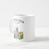 La Sagrada Familia & Skyline – Barcelona Spain Kaffeetasse (Vorderseite Links)