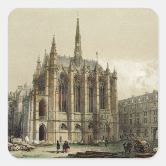 La Sainte Chapelle, Paris Quadratischer Aufkleber (Vorderseite)