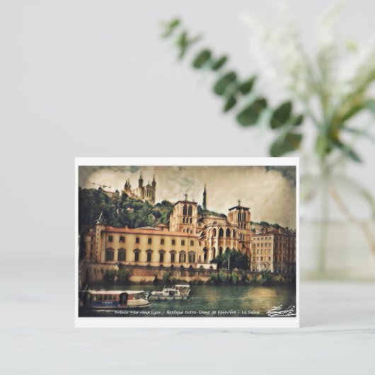 La Saône - Lyon Postkarte (Stehend Vorderseite)