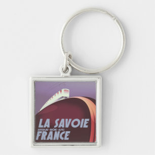 La Savoie Auvergne-Rhône-Alpes Reiseplakat. Schlüsselanhänger