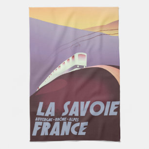 La Savoie Auvergne-Rhône-Alpes Reiseposter. Geschirrtuch