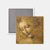 La Scapigliata, 1508 von Leonardo da Vinci Magnet (Vorderseite/Rückseite)