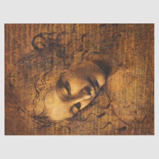 La Scapiliata, 1506-1508 von Leonardo da Vinci Seidenpapier (Vorderseite)