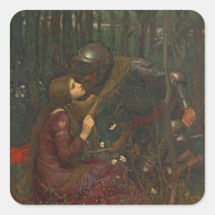 La-Schönheits-Freifrau Sans Merci, 1893 (Öl auf Quadratischer Aufkleber