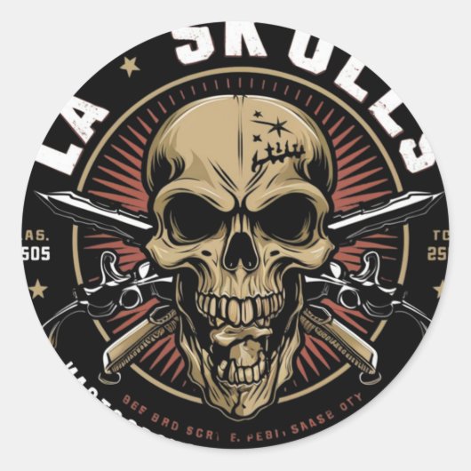 LA Skulls Runder Aufkleber (Vorderseite)