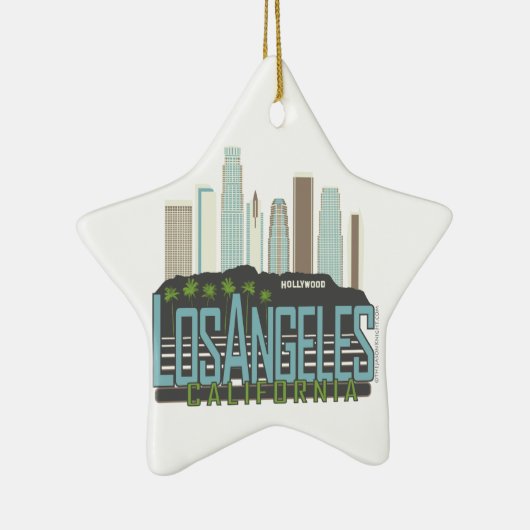 LA Skyline Vintag Keramikornament (Rechts)