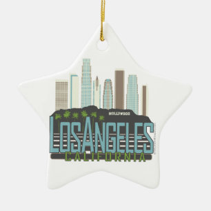 LA Skyline Vintag Keramikornament