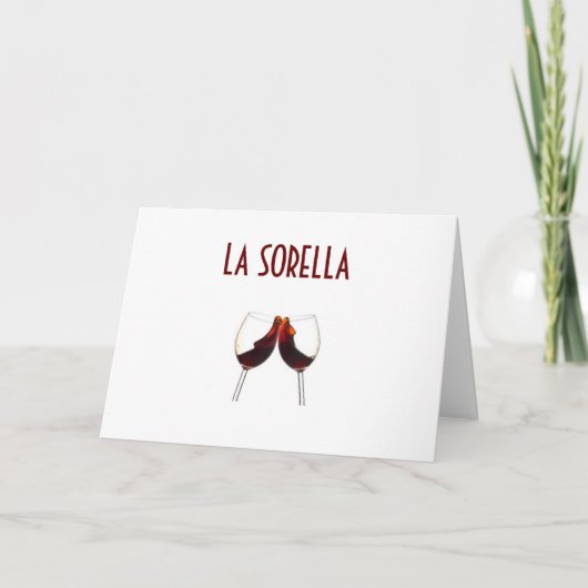 LA SORELLA (Schwester) ITALIENISCHER BIRTHTAG Karte (Vorderseite)