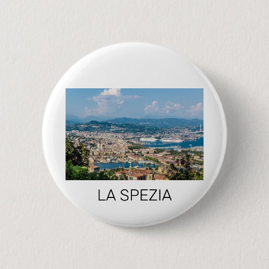 La Spezia Cityscape Ligurien Italien Holiday Souve Button (Vorderseite)