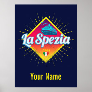 La Spezia Liguria Italien Retro Kreuzfahrtschiff V Poster