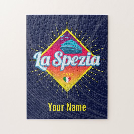 La Spezia Liguria Italien Retro Kreuzfahrtschiff V Puzzle (Vertikal)