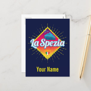 La Spezia Ligurien Italien Retro-Kreuzfahrtschiff Feiertagspostkarte