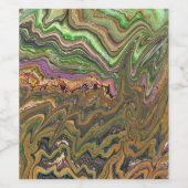 La Strada 1 Wild Grünes Abstraktes Weinflaschen-Et Weinetikett (Einzelnes Label)