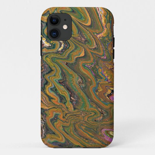 La Strada 2 Green and Gold Abstrakt Phone Case (Rückseite)