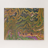 La Strada 2 Green and Gold Abstrakt Puzzle (Horizontal)