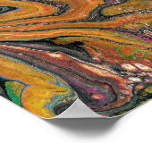 La Strada 2 Green Gold Abstraktes Poster (Ecke)