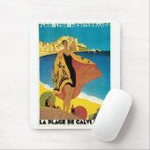 La-Strandde Calvi, Frankreich Vintages Reiseplakat Mousepad (Mit Mouse)