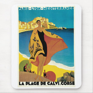 La-Strandde Calvi, Frankreich Vintages Reiseplakat Mousepad
