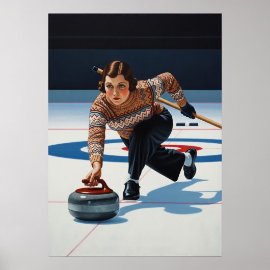 LA STRATÈGE DU CURLING (The Curling Strategist) Poster (Vorne)