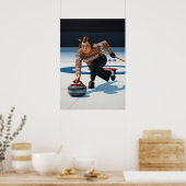 LA STRATÈGE DU CURLING (The Curling Strategist) Poster (Küche)
