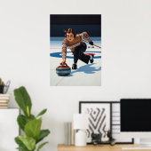 LA STRATÈGE DU CURLING (The Curling Strategist) Poster (Heimbüro)