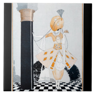 La Sultane - Vintag modische Art-Déco-Dame Fliese