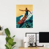 LA SURFEUSE (Der Surfer) Poster (Heimbüro)