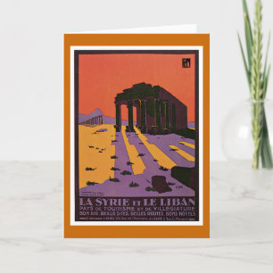 La Syrie und Reise-Plakat Le Liban Vintage Feiertagskarte