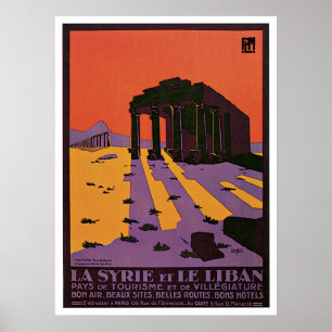 La Syrie und Vintages Reiseplakat Le Liban Poster