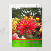 La Tarjeta Postal - Las Dalias Amarillas y Rojas Postkarte (Vorne/Hinten)
