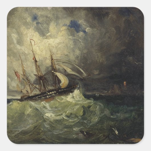 La Tempête - Félix Ziem Quadratischer Aufkleber (Vorderseite)