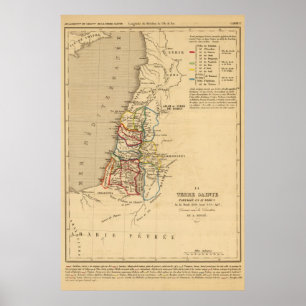 La Terre Sainte partagee en 12 tribus Poster