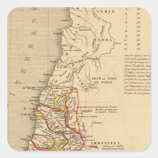 La Terre Sainte sous Salomon Quadratischer Aufkleber (Vorderseite)