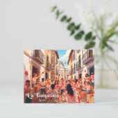 La Tomatina Bunol Spanien Postkarte (Stehend Vorderseite)