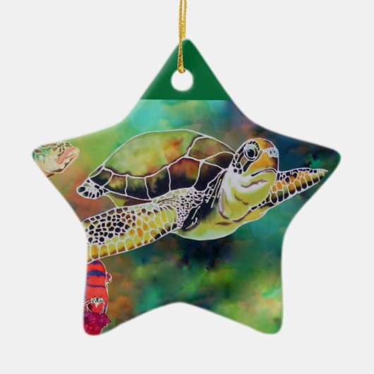 La Tortue Green Sea Turtle Keramik Ornament (Vorne)