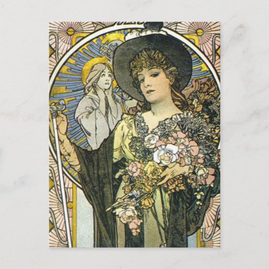 "La Tosca" (Detail) von Alphonse Mucha Postkarte (Vorderseite)