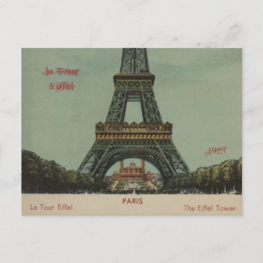 la Tour Eiffel, 1928 - Postkarte (Vorderseite)