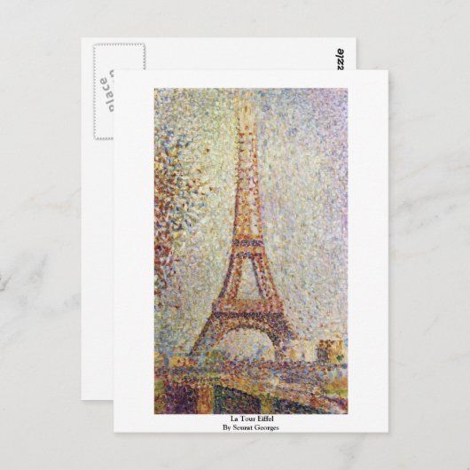 La Tour Eiffel by Seurat Georges Postkarte (Vorne/Hinten)
