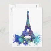 La tour Eiffel farbenfroh Postkarte (Vorne/Hinten)