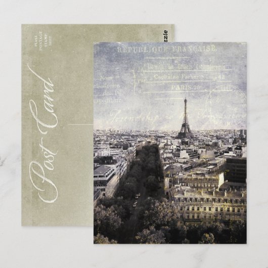 la tour eiffel postkarte (Vorne/Hinten)