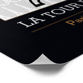 La Tour Eiffel / Schwarz/Weiß Poster (Ecke)