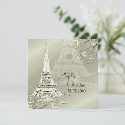 LA TOUR EIFFEL TOWER WEDING INVITATIONEN EINLADUNG (Stehend Vorderseite)