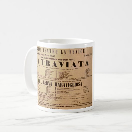 La Traviata World Premiere Poster (1853) Kaffeetasse (Vorderseite Links)