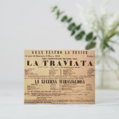 La Traviata World Premiere Poster (1853) Postkarte (Stehend Vorderseite)