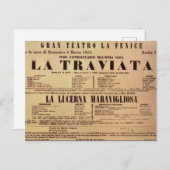 La Traviata World Premiere Poster (1853) Postkarte (Vorne/Hinten)